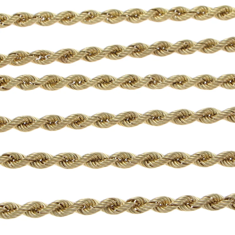 Rope Chain Link Necklace Solid 14k Yellow Gold 4mm Wide 14.8g 30.5" inch