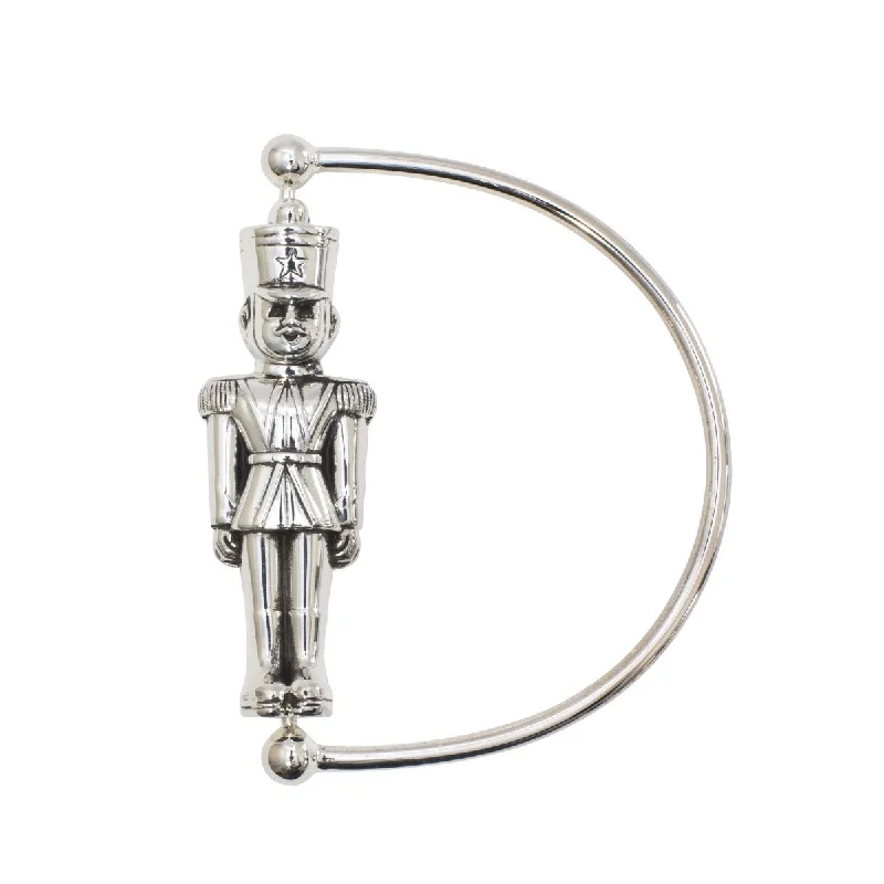 Silver Plated Toy Soldier Baby Rattle