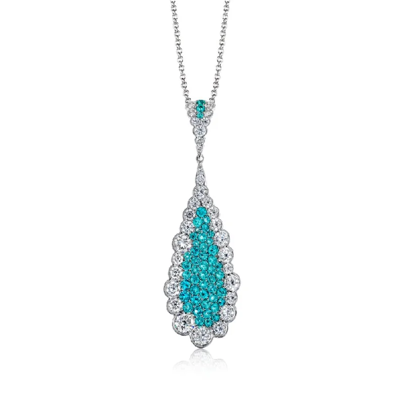 Simon G. 18k Paraiba & Diamond Pendant Necklace