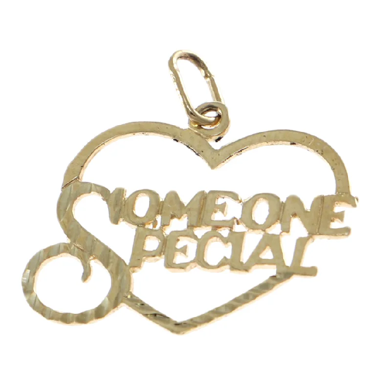 Someone Special Love Open Heart Charm Solid 14k Yellow Gold 0.8g