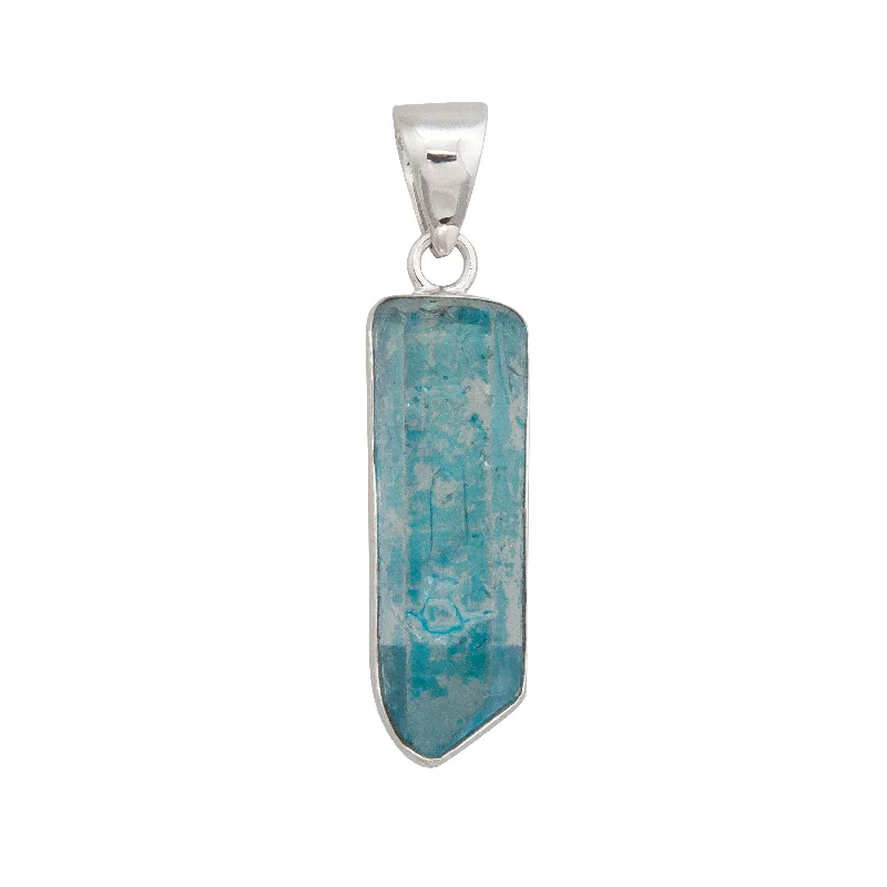 Sterling Silver Blue Quartz Point Pendant