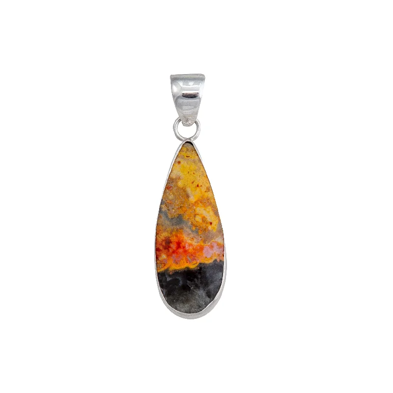 Sterling Silver Bumblebee Jasper Teardrop Pendant