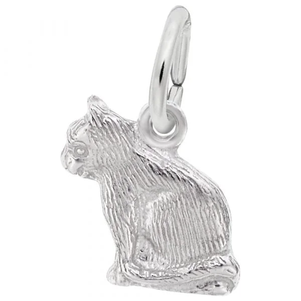 Sterling Silver Cat Profile Charm