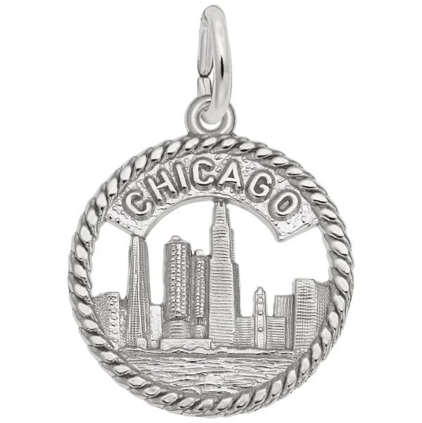 Sterling Silver Chicago Skyline Charm