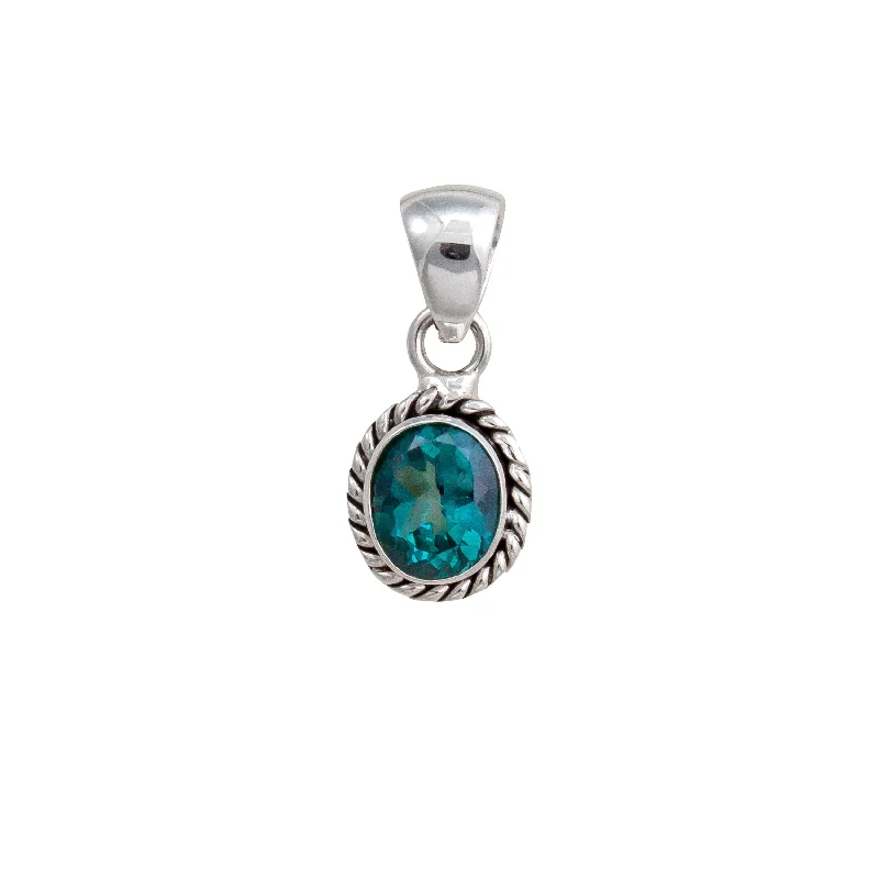 Sterling Silver Chrome Dioptase Rope Pendant