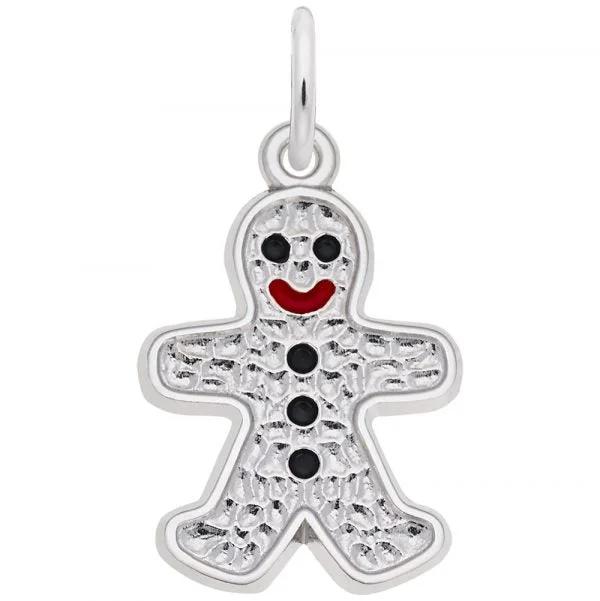 Sterling Silver Gingerbread Charm