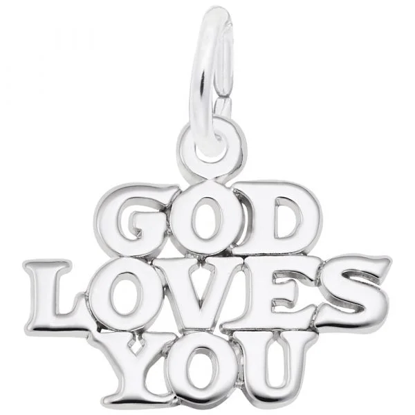 Sterling Silver "God Loves You" Charm