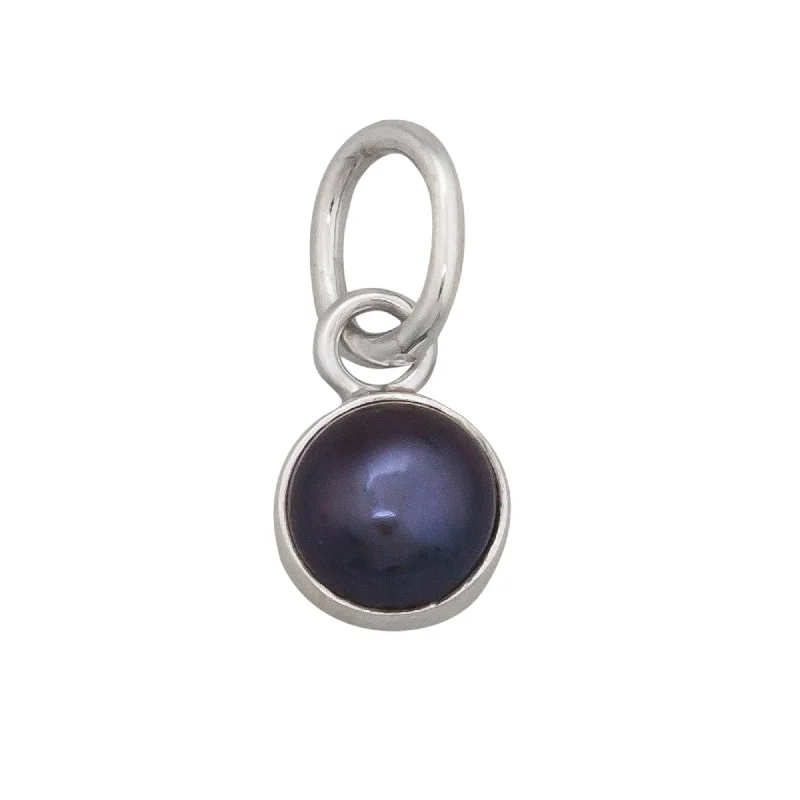 Sterling Silver Gray Pearl Charm Pendant