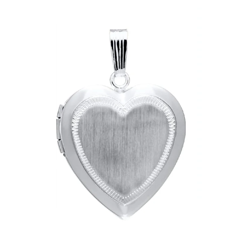 Sterling Silver Heart Locket Necklace 18"