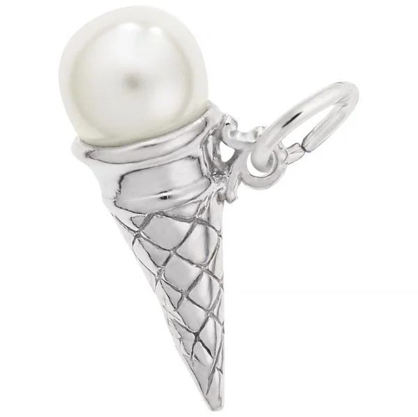 Sterling Silver Ice Cream Cone Charm