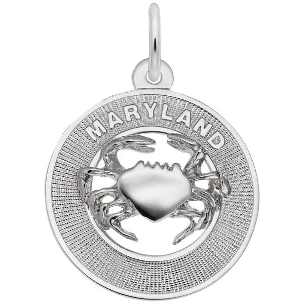 Sterling Silver Maryland Crab Charm