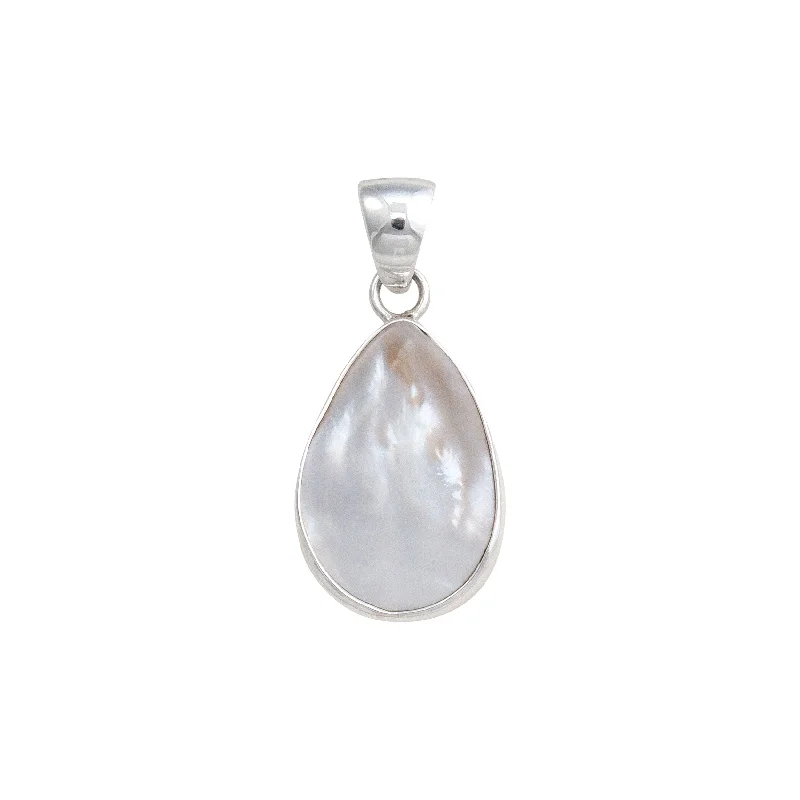 Sterling Silver Mother of Pearl Teardrop Pendant