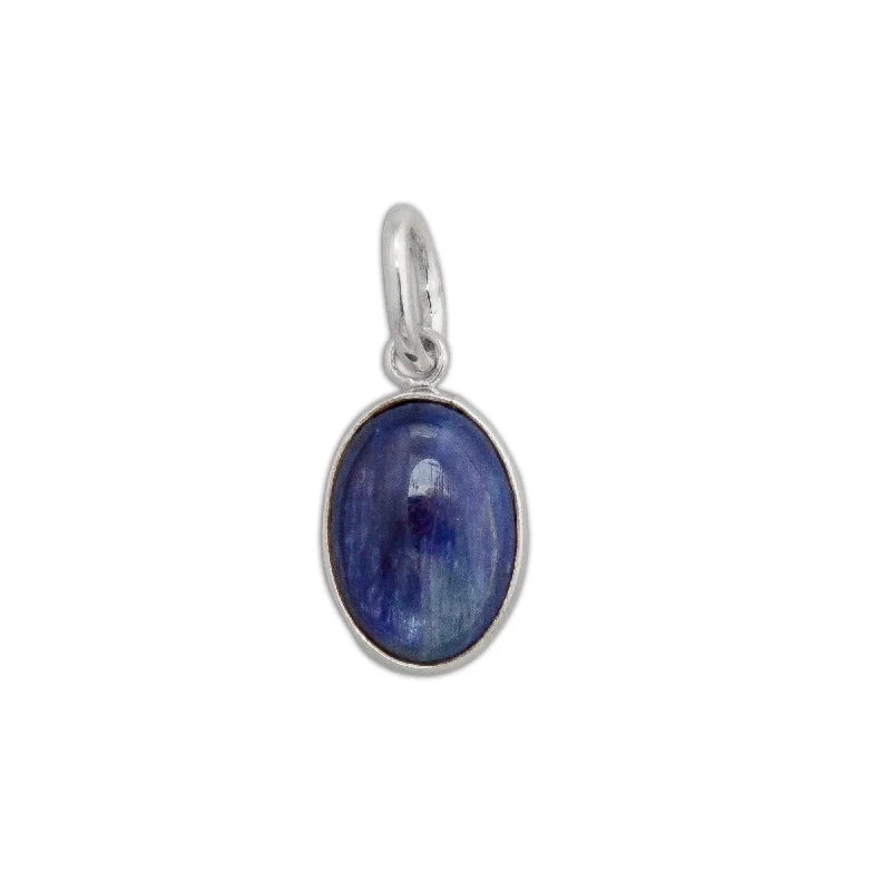 Sterling Silver Oval Kyanite Charm Pendant