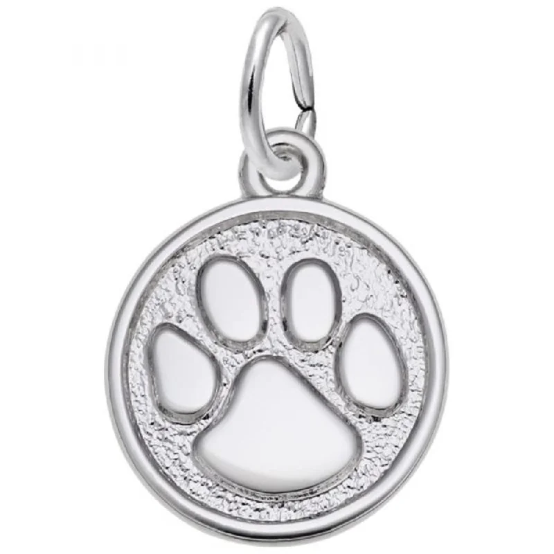 Sterling Silver Paw Print Charm