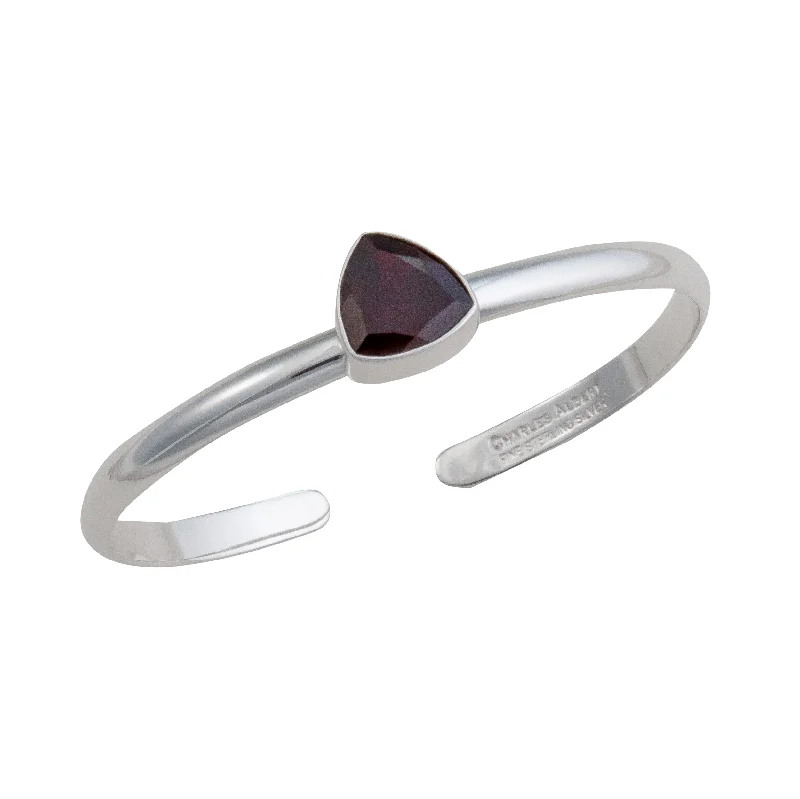 Sterling Silver Garnet Mini Cuff