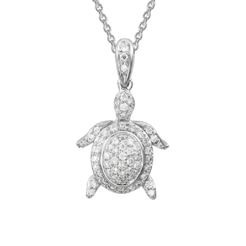 14k Diamond Turtle Pendant Necklace